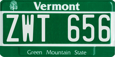 VT license plate ZWT656