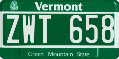 VT license plate ZWT658