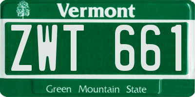 VT license plate ZWT661