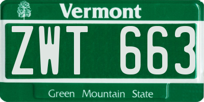 VT license plate ZWT663