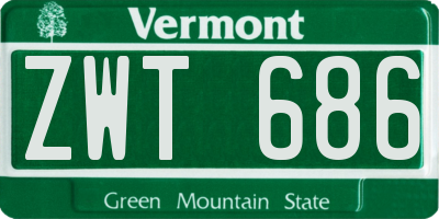 VT license plate ZWT686