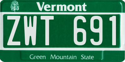 VT license plate ZWT691