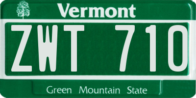 VT license plate ZWT710