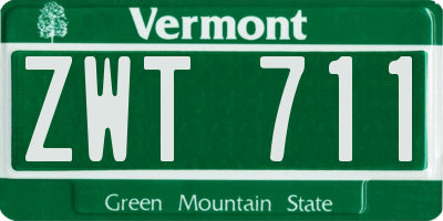 VT license plate ZWT711