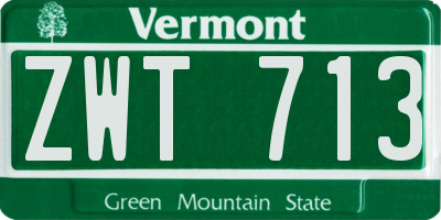 VT license plate ZWT713