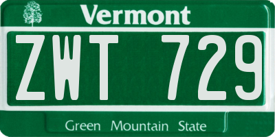 VT license plate ZWT729