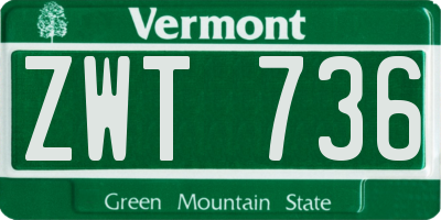 VT license plate ZWT736