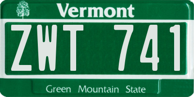 VT license plate ZWT741
