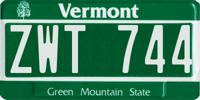 VT license plate ZWT744