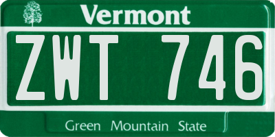 VT license plate ZWT746