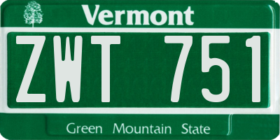 VT license plate ZWT751