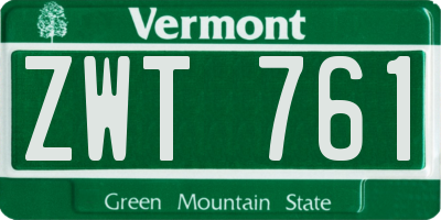 VT license plate ZWT761