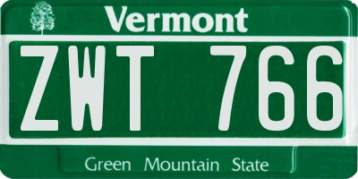 VT license plate ZWT766