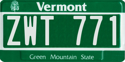 VT license plate ZWT771