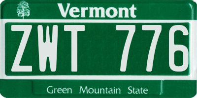 VT license plate ZWT776