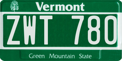 VT license plate ZWT780