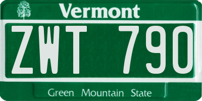 VT license plate ZWT790
