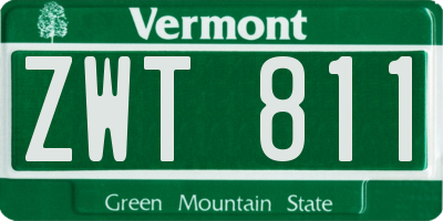 VT license plate ZWT811