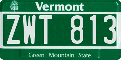 VT license plate ZWT813