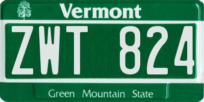 VT license plate ZWT824