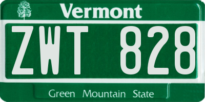 VT license plate ZWT828