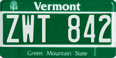 VT license plate ZWT842