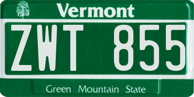 VT license plate ZWT855