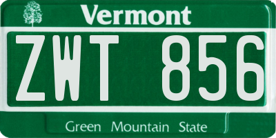 VT license plate ZWT856