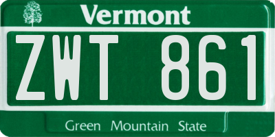 VT license plate ZWT861