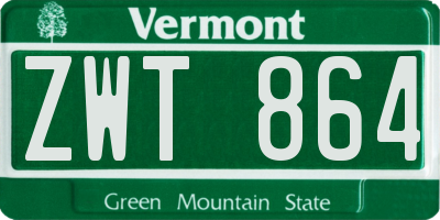 VT license plate ZWT864