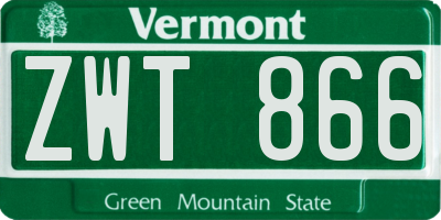 VT license plate ZWT866