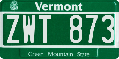 VT license plate ZWT873