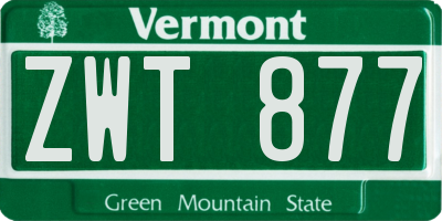 VT license plate ZWT877