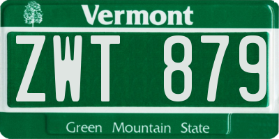 VT license plate ZWT879