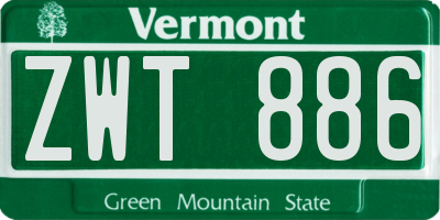 VT license plate ZWT886