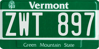 VT license plate ZWT897