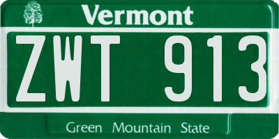 VT license plate ZWT913