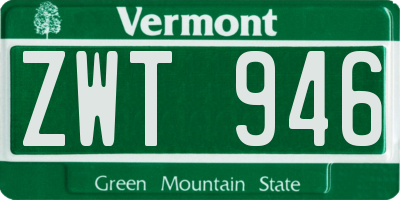 VT license plate ZWT946