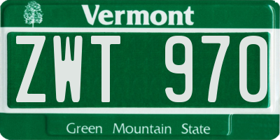 VT license plate ZWT970