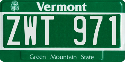 VT license plate ZWT971