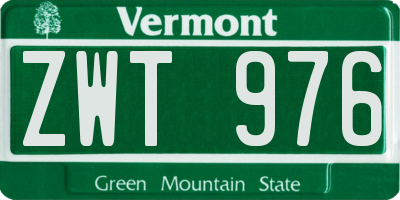 VT license plate ZWT976