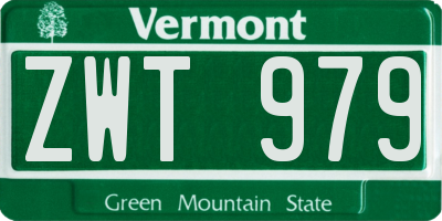 VT license plate ZWT979