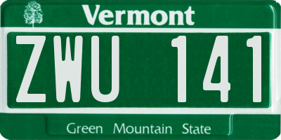 VT license plate ZWU141