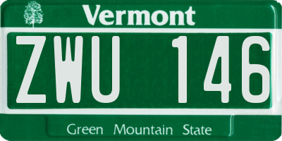 VT license plate ZWU146