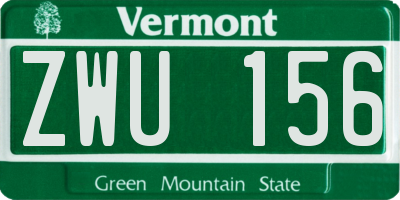 VT license plate ZWU156