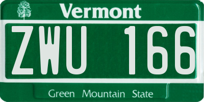 VT license plate ZWU166