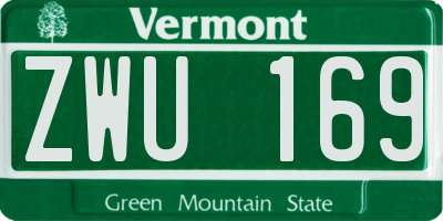 VT license plate ZWU169