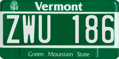 VT license plate ZWU186