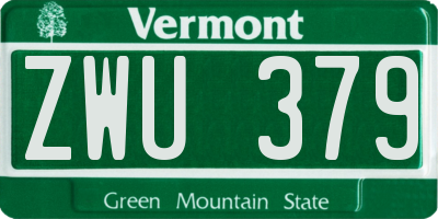 VT license plate ZWU379