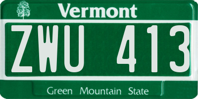 VT license plate ZWU413